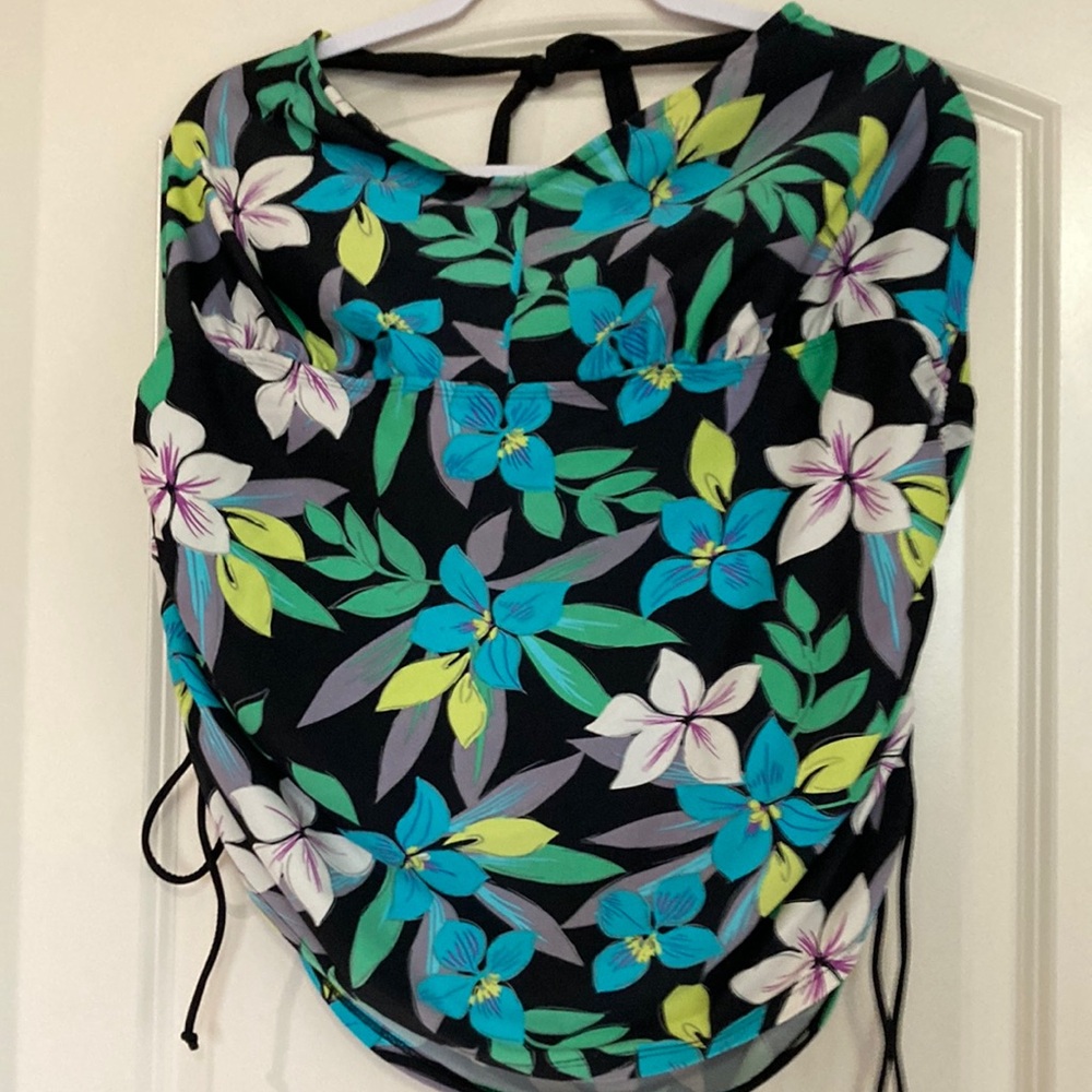 Classic Swim top Ruched Tie Front. Top only